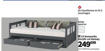 Conforama Lit banquette 90x190 cm melody offre