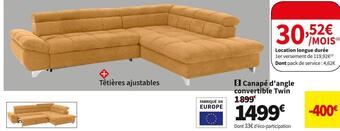 Conforama Canapé d'angle convertible twin offre
