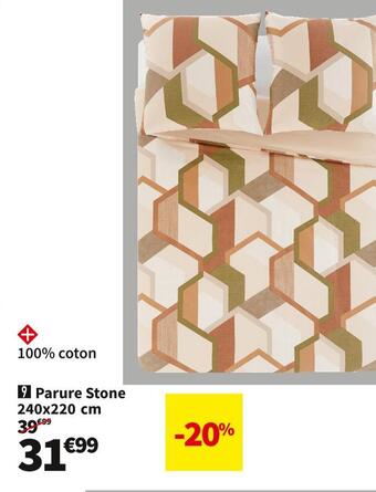 Conforama Parure stone 240x220 cm offre