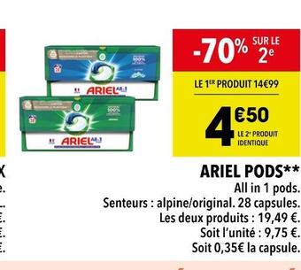 Supeco Ariel ariel pods offre