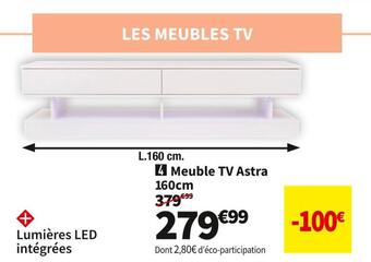 Conforama Meuble tv bas à poser 160 cm astra mtv offre