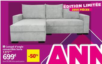 Conforama Canape d'angle convertible soria offre
