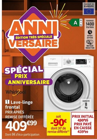 Whirlpool lave-linge ffbc8469sv fr