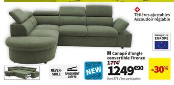 Conforama Canape d'angle convertible firenze offre