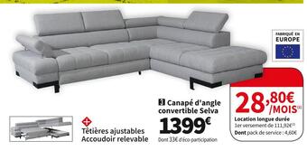 Conforama Canape d'angle convertible selva offre