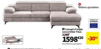 Conforama Canape d'angle convertible titus offre