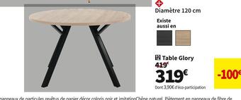 Conforama Table glory offre