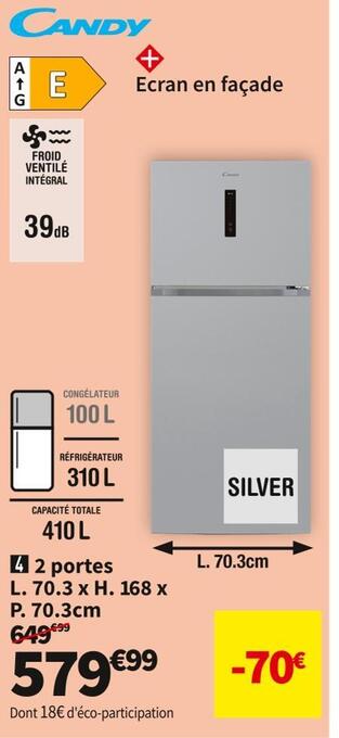 Conforama Candy réf. 2 portes cdg5t717es offre