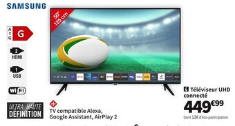 Conforama Samsung téléviseur uhd connecté ue50au7025kxxc offre