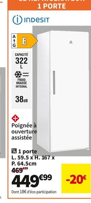 Conforama Indesit réf. 1 porte sin6a2qw r offre
