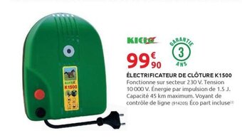 Rural Master ÉLECTRIFICATEUR DE CLÔTURE K1500 offre