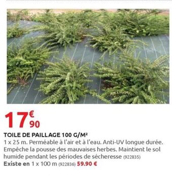 Rural Master TOILE DE PAILLAGE 100 G/M² offre