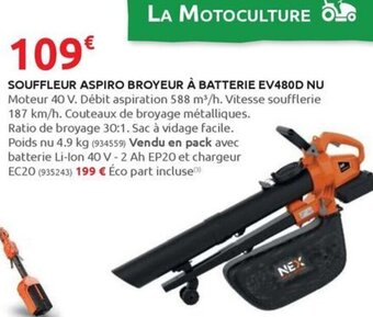 Rural Master SOUFFLEUR ASPIRO BROYEUR À BATTERIE EV480D NU offre