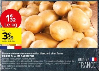 Carrefour Contact Pomme de terre de consommation blanche à chair ferme FILIÈRE QUALITÉ CARREFOUR offre