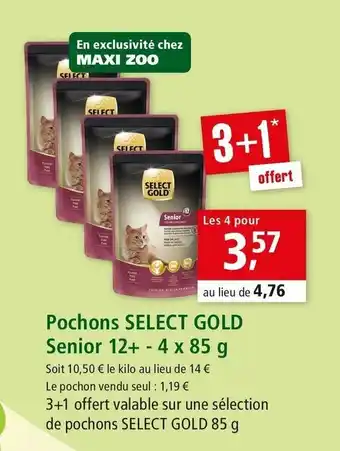 Maxi Zoo Pochons select gold senior offre