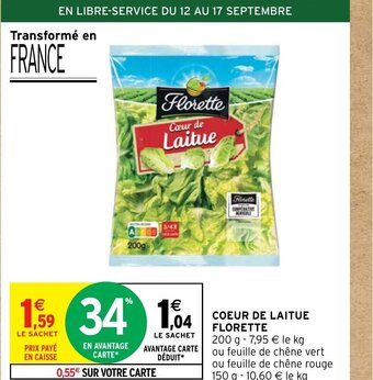 Intermarché COEUR DE LAITUE FLORETTE offre