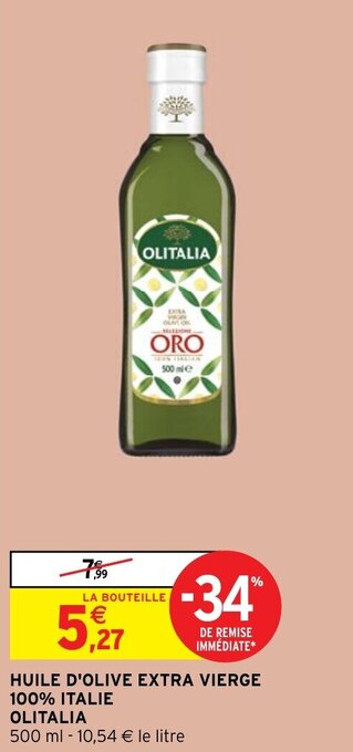 Intermarché HUILE D'OLIVE EXTRA VIERGE 100% ITALIE OLITALIA offre