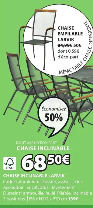 JYSK Chaise Inclinable larvik offre