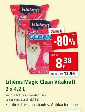 Maxi Zoo Litières magic clean vitakraft offre
