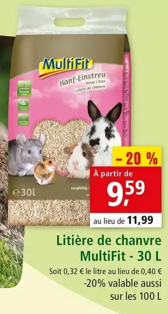 Maxi Zoo Litière de chanvre multifit offre