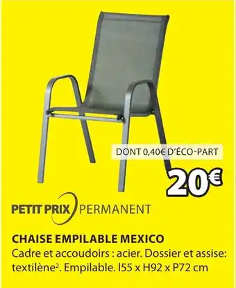 JYSK Chaise Empilable Mexico offre