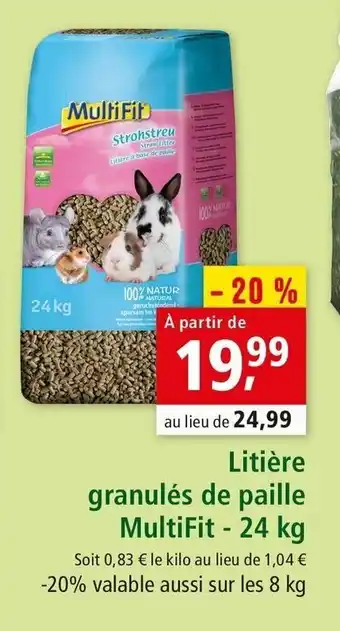 Maxi Zoo Litière granulés de paille multifit offre