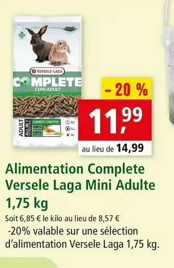 Maxi Zoo Alimentation complete versele laga mini adulte offre