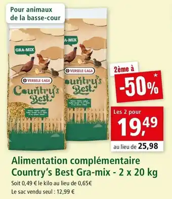 Maxi Zoo Alimentation complémentaire country's best gra-mix offre