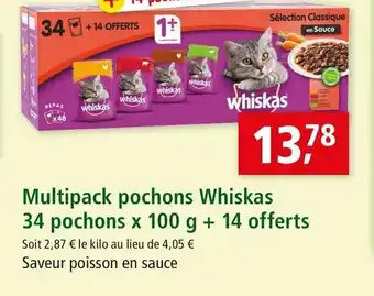 Maxi Zoo Multipack pochons whiskas 34 pochons offre