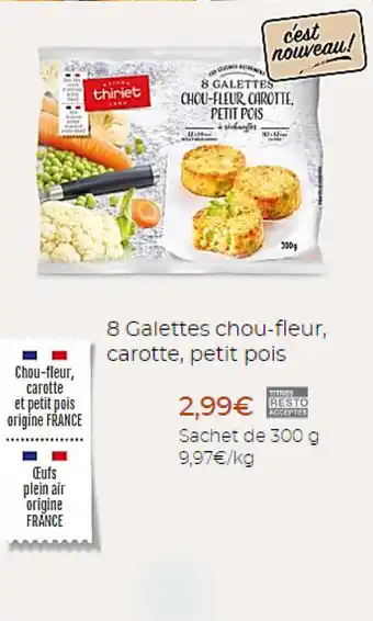 Thiriet 8 Galettes chou-fleur, carotte, petit pois offre