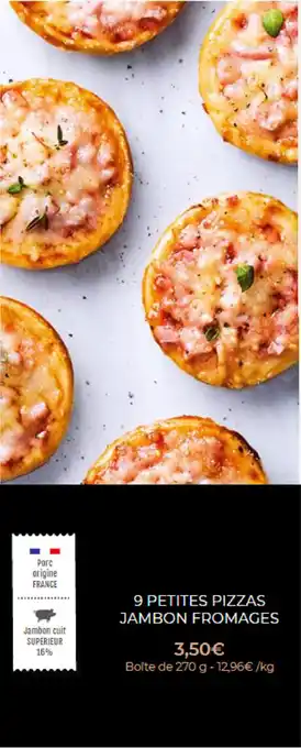 Thiriet 9 Petites pizzas jambon fromages offre