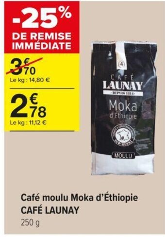 Café moulu Moka d'Éthiopie CAFÉ LAUNAY