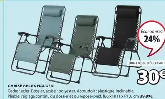 JYSK Chaise relax halden offre