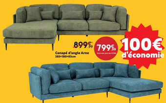 Maxi Bazar Canapé d'angle Arne 285 180 83cm offre