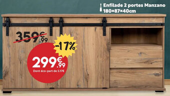 Maxi Bazar Enfilade 2 portes Manzano 180 87 40cm offre
