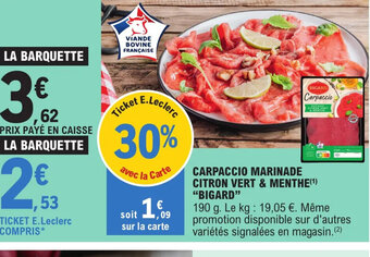 CARPACCIO MARINADE CITRON VERT & MENTHE BIGARD