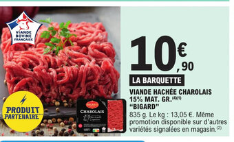 VIANDE HACHÉE CHAROLAIS 15% MAT. GR
