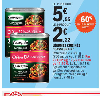 E.Leclerc Express LÉGUMES CUISINÉS CASSEGRAIN offre