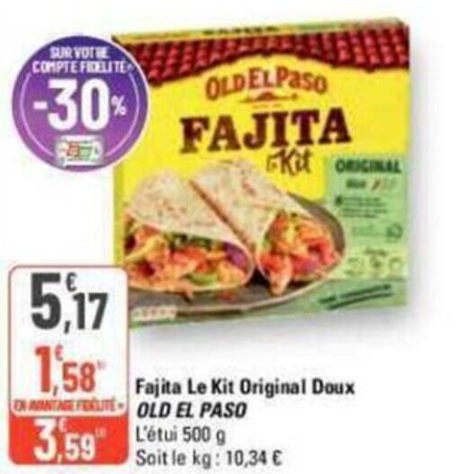 Promo Fajita Le Kit Original Doux OLDELPASO chez G20