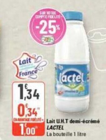 G20 Lait U.H.T Demi-ecreme LACTEL offre
