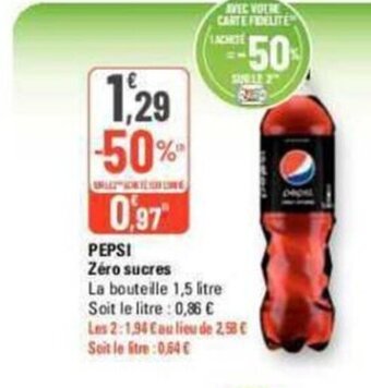 G20 PEPSI Zéro sucres offre