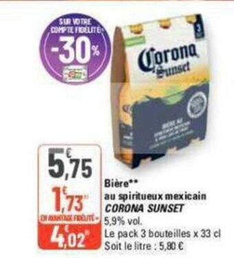 Bière** au spiritueux mexicain CORONA SUNSET