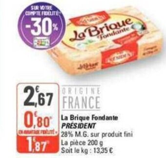 G20 La Brique Fondante PRESIDENT offre