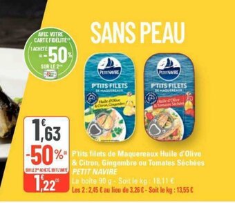 G20 Ptits filets de Maquereaux Huile d'Olive PETIT NAVIRE offre