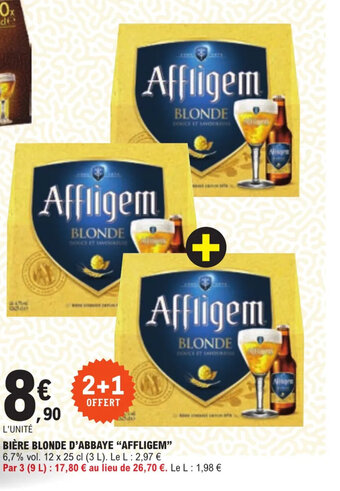 E.Leclerc BIÈRE BLONDE D'ABBAYE "AFFLIGEM" offre