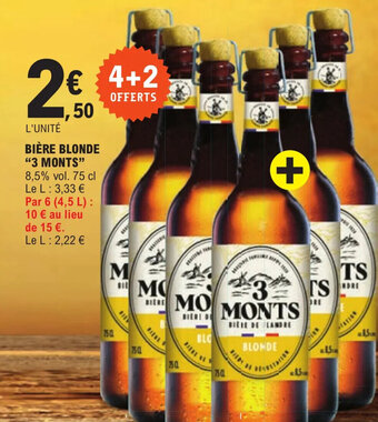 E.Leclerc BIÈRE BLONDE "3 MONTS" offre