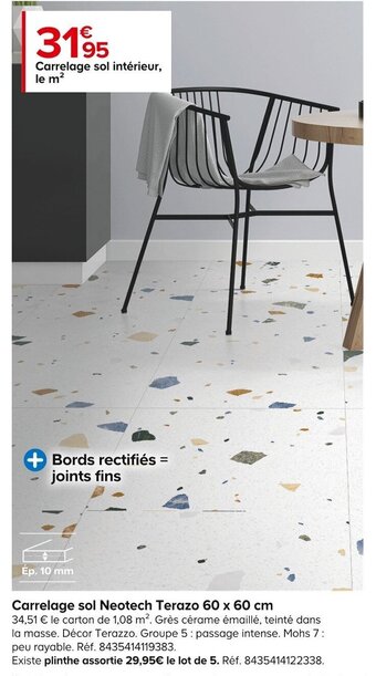 Castorama Carrelage sol Neotech Terazo 60 x 60 cm offre