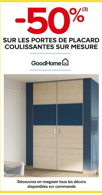 Castorama SUR LES PORTES DE PLACARD COULISSANTES SUR MESURE offre