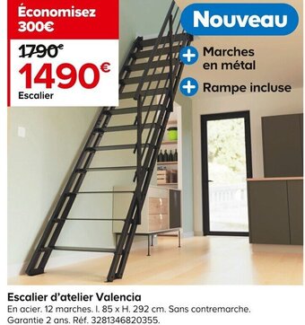 Castorama Escalier d'atelier Valencia offre