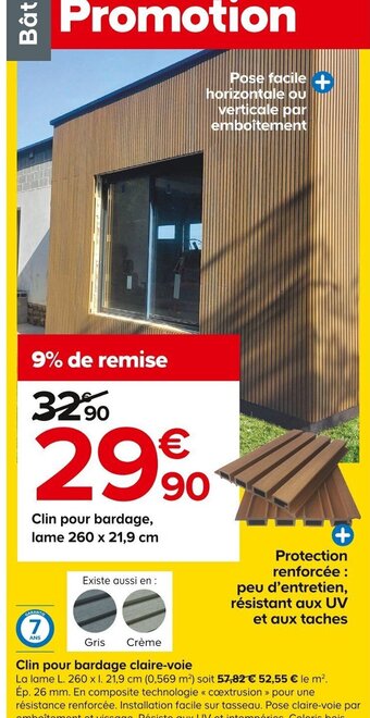 Castorama Clin pour bardage claire-voie offre